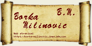 Borka Milinović vizit kartica